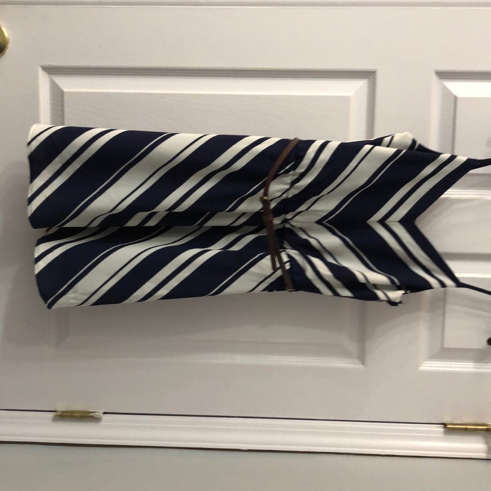 Navy and white striped dress